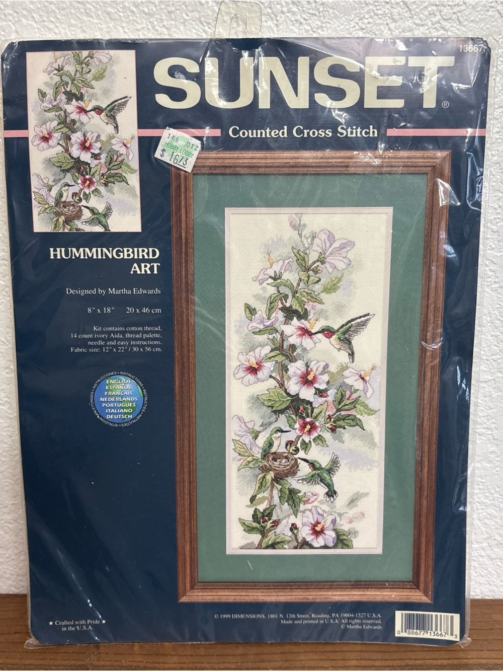 Hummingbird Art 13667 Sunset Counted Cross Stitch Kit Design by Martha Edwards
